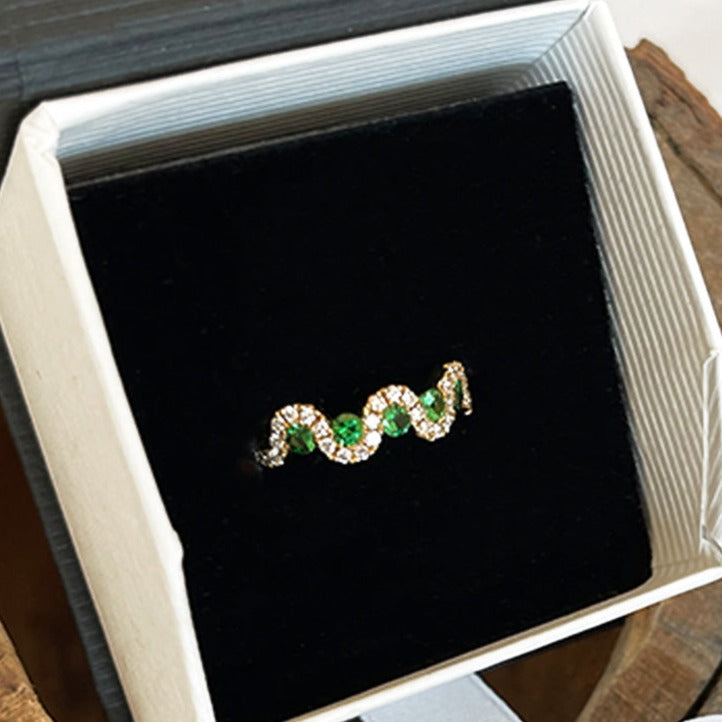 Emerald Diamond Yellow Gold Ring