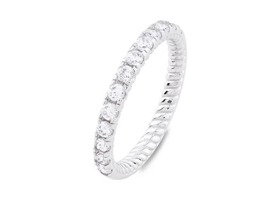 Sterling Silver Cubic Zirconia Round Ring