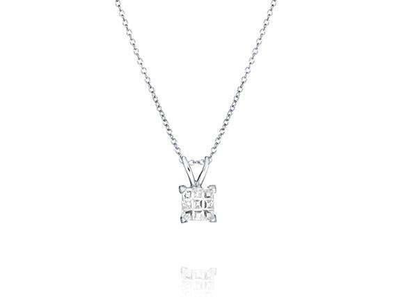 Sterling Silver Cubic Zirconia Solitaire "Turtle" Pendant Necklace