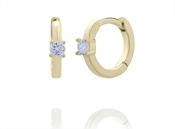 14kt Gold Vermeil Cubic Zirconia Huggie Earrings