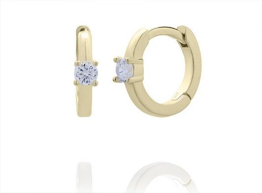 14kt Gold Vermeil Cubic Zirconia Huggie Earrings