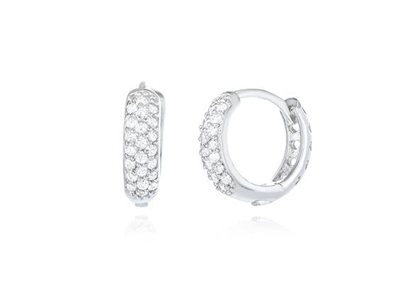 Sterling Silver Cubic Zirconia Huggie Earrings