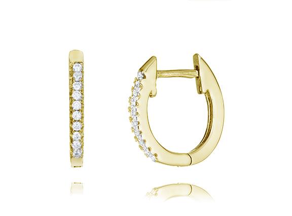 14kt Gold Vermeil Cubic Zirconia Huggie Earrings
