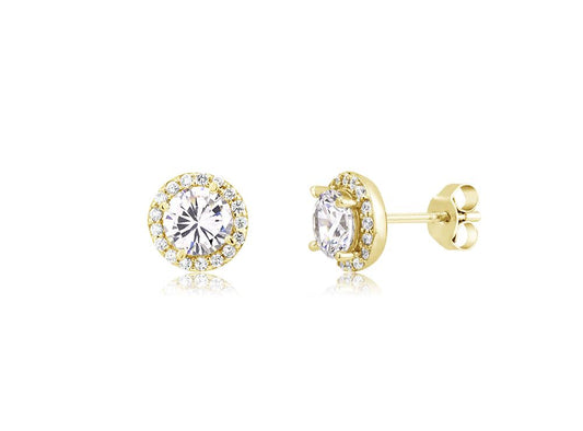 14kt Gold Vermeil Cubic Zirconia Post Earrings