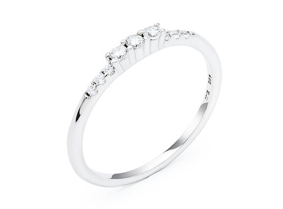 Sterling Silver Cubic Zirconia Tri-Stone Ring