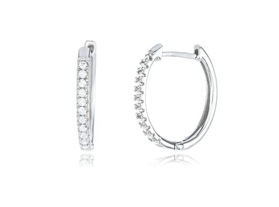 Sterling Silver Cubic Zirconia Hoop Earrings